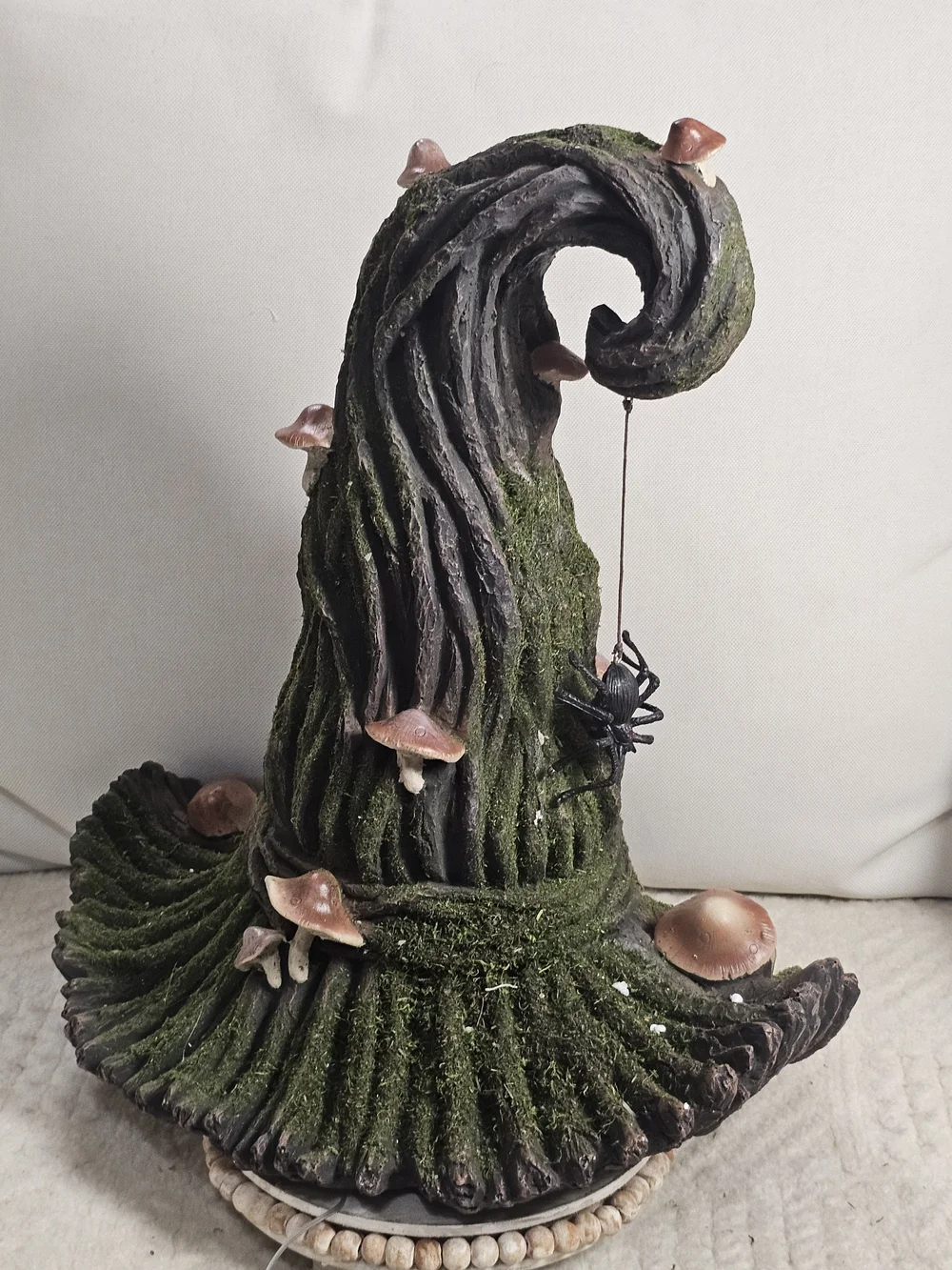 Mushroom-Covered Witch Hat LED Decor Halloween Moss Viral htf